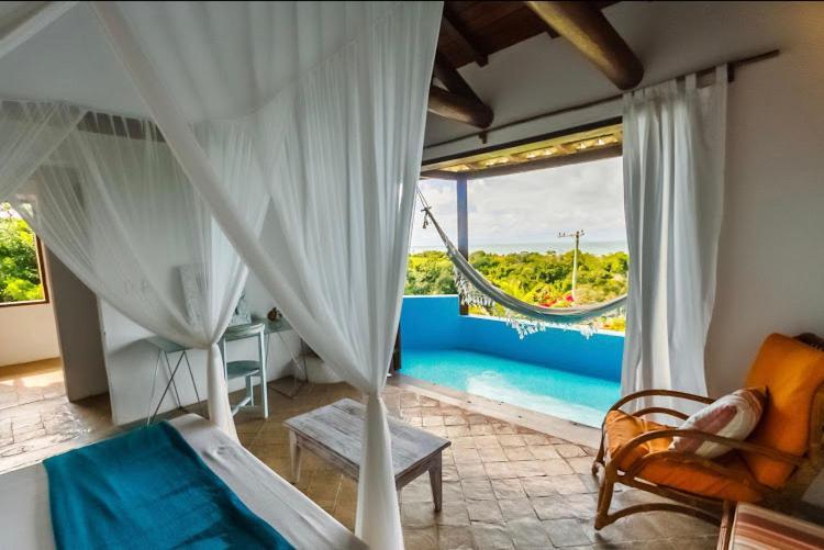 Bed and Breakfast Espelho Bahia Blue House Praia do Espelho Exterior foto